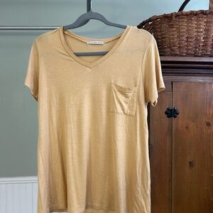 Women's Yellow V-Neck Top